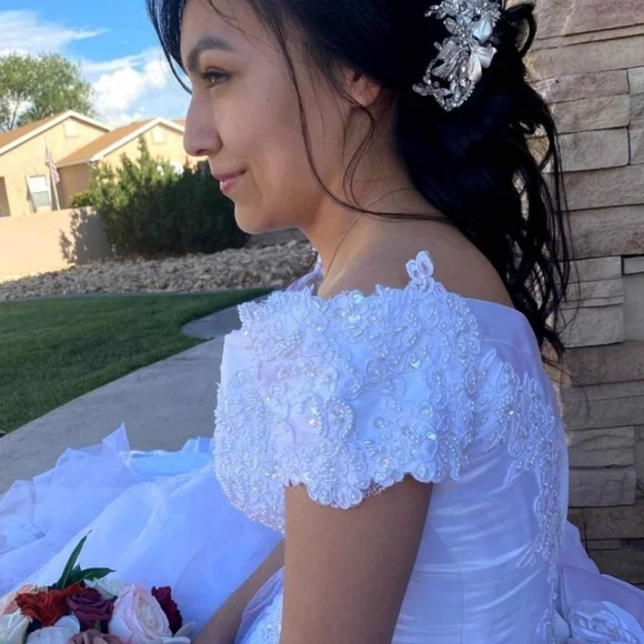 Bridal silver hair piece